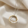 Personalised Mixed 9ct Gold Two Ring Russian Necklace, thumbnail 3 of 7