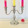 Antique Silver Plated Three Sconce Candelabra / Candlestick ~ Two, thumbnail 3 of 4