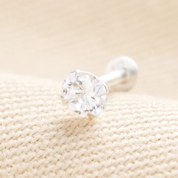 Sterling Silver Diamante Crystal Piercing Earring, 2 of 6
