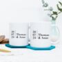 Personalised Wedding Anniversary Couple Mugs, thumbnail 1 of 2