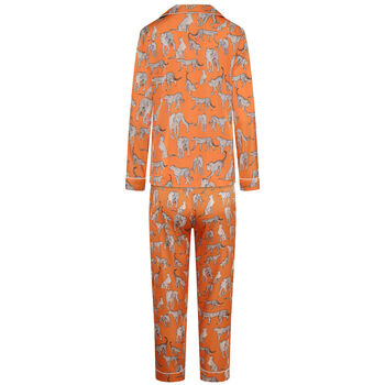 Women's Orange Cheetah Print Pyjamas, 5 of 8
