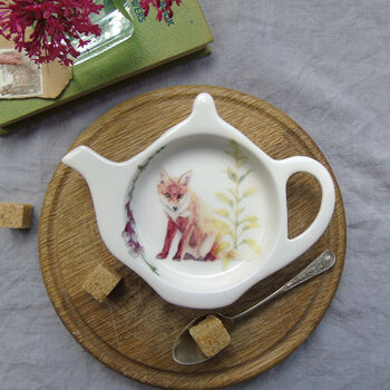 Red Fox Bone China Teabag Tidy, 3 of 5