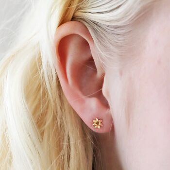 Tiny Birth Flower Stud Earrings, 8 of 11
