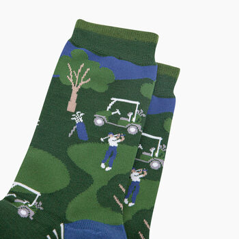 Golf Course Bamboo Socks In Green, 2 of 4