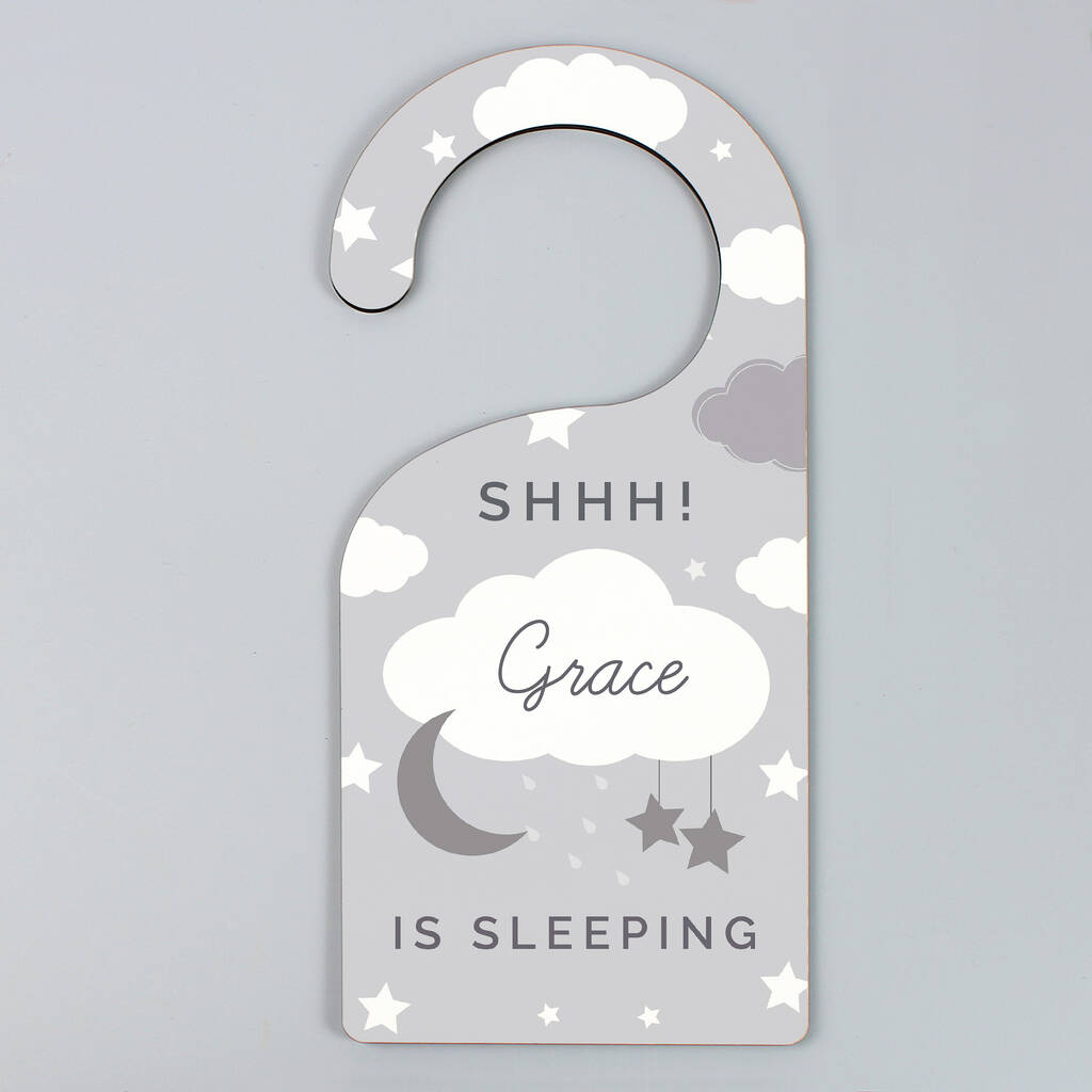 Funplus Baby Sleeping Sign For Front Door - Do Not Knock Or Ring - 10â