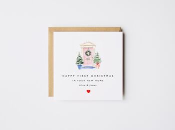 Personalised Festive Cream Door Christmas Card *Four Door Options, 4 of 4