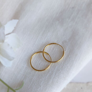 Classic Hoop Earrings Gold Plated Sterling Silver, 4 of 4
