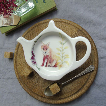 Red Fox Bone China Teabag Tidy, 2 of 5