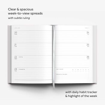 2026 Week To View A5 Personalised Diary With Gold Foil, 3 of 10