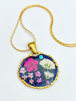 Black Necklace With Pink And White Flowers, 8 of 10