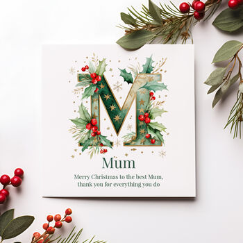 Personalised Initial Christmas Card – Any Letter, 2 of 8