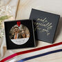 Personalised First Christmas Married Photo Ornament, thumbnail 3 of 8