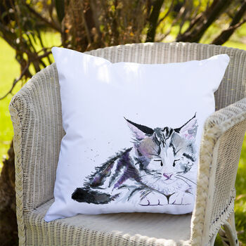 Inky Kitten Outdoor Cushion For Garden Furniture, 2 of 8