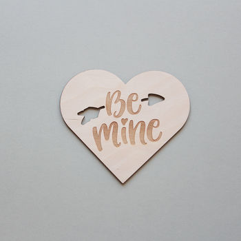 Wooden 'Be Mine' Valentine's Day Card, 2 of 4