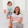 Personalised Mummy, Daddy, Child, Matching Movie Night Pyjamas, thumbnail 1 of 12