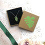 Plant Leaf Silver Plated Necklace Letterbox Gift Set, thumbnail 1 of 12