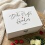 Personalised White Couples Date Night Treat Box Three Sizes, thumbnail 1 of 12