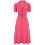 Ethel 49ers Dress In Raspberry Vintage 1940s Style, thumbnail 1 of 4