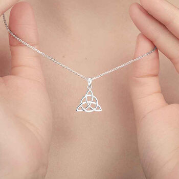 Sterling Silver Celtic Triquetra Necklace, 4 of 12