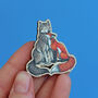 Wolf And Fox Wooden Pin, thumbnail 3 of 3