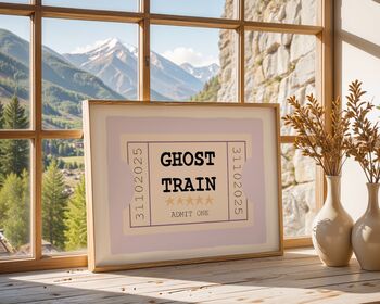 Ghost Train Ticket Halloween Art Print, 7 of 8