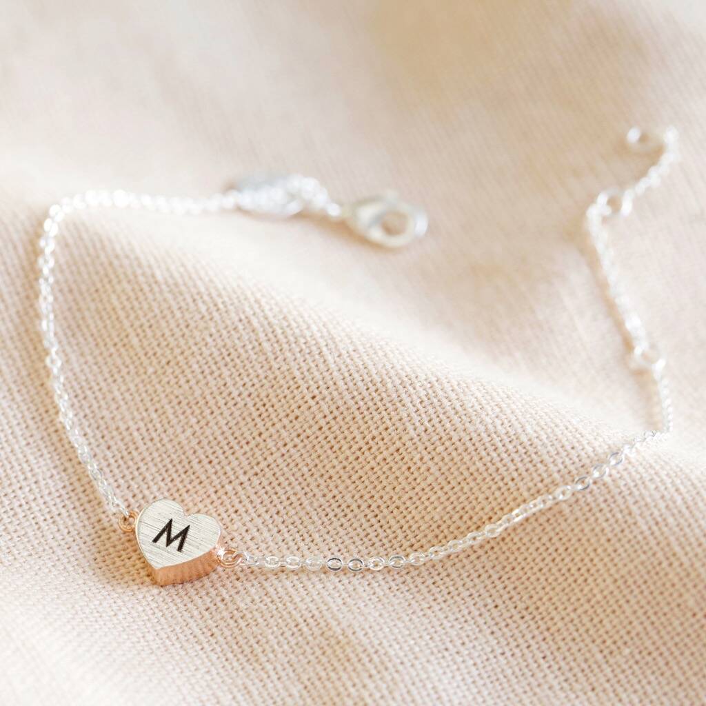 Brushed Heart Pendant Bracelet By Lisa Angel