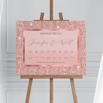 Rose Gold Wedding Order Of The Day Sign, 5 of 5