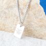 Silver Square Necklace Pendant Engravable, thumbnail 11 of 12