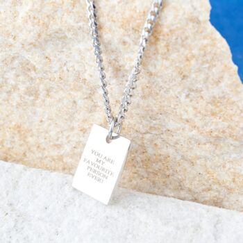 Silver Square Necklace Pendant Engravable, 11 of 12