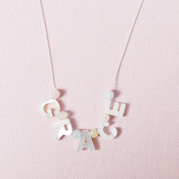 Personalised Mother Of Pearl Initial Necklace, 2 of 8