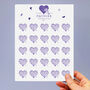 Purple Butterfly Love Heart Stickers, 25 Stickers, thumbnail 1 of 3