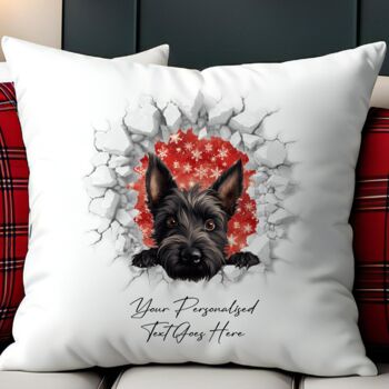 Personalised Christmas Scottish Terrier Break Through, 5 of 10