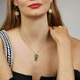 Personalised Lucky Clover Green Enamel Pendant Necklace, thumbnail 9 of 12