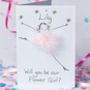 Personalised 3D Will You Be My Flower Girl Card, thumbnail 1 of 3