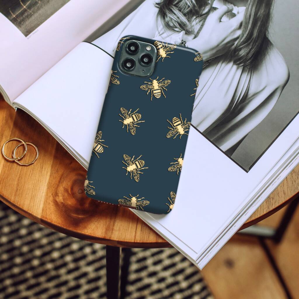 Bees Phone Case With Gold Effect, More Colours, 1 of 5