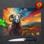 Black Faced Sheep Textured Glass Chopping Board, thumbnail 1 of 8