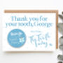 Personalised Tooth Fairy Card And Badge Blue, thumbnail 1 of 8