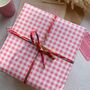 Pink Gingham Paper Fibre Wrapping/Patterned Paper Sheet, thumbnail 8 of 12