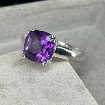 Sterling Silver Amethyst Crystal Ring, 3 of 7