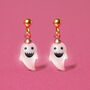 Gold Plated Ghost Earrings, thumbnail 2 of 8