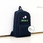 Navy Personalised Name And Design Unisex Mini Backpack, thumbnail 4 of 6