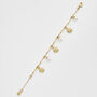Gold Pansy And Pearl Charm Bracelet, thumbnail 5 of 9