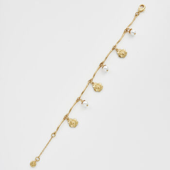 Gold Pansy And Pearl Charm Bracelet, 5 of 9