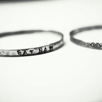 Handmade Hand Stamped Mantra Or Quote Bangle, 4 of 6