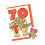 Number 70 Dinosaur Card And Badge Set, thumbnail 1 of 4