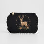Aurora Embroidered Black Medium Pouch, thumbnail 1 of 7