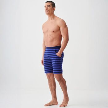 Men's 'Royal Blue And Navy' Bamboo Sleep Shorts, 2 of 3