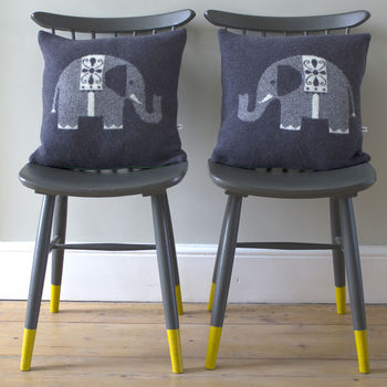 Elephant Cushion In Knitted Lambswool, 4 of 6