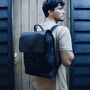Black Leather Laptop Backpack Bag With Gunmetal Zip, thumbnail 10 of 10