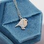 Robin Bird Pendant Necklace In Sterling Silver, thumbnail 6 of 12
